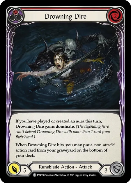 【EN】《Rainbow Foil》[Runeblade] Drowning Dire (赤)「C」〔EVR110〕
