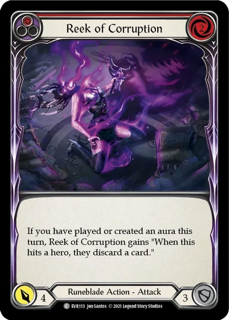 【EN】《Rainbow Foil》[Runeblade] Reek of Corruption (赤)「C」〔EVR113〕