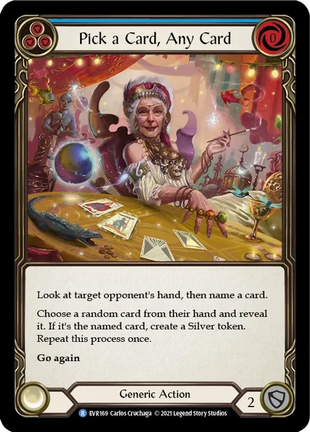【EN】《Rainbow Foil》[Generic] Pick a Card, Any Card (青)「R」〔EVR169〕