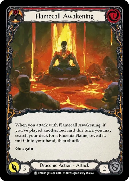 【EN】《Rainbow Foil》[Draconic] Flamecall Awakening 「C」〔UPR096〕