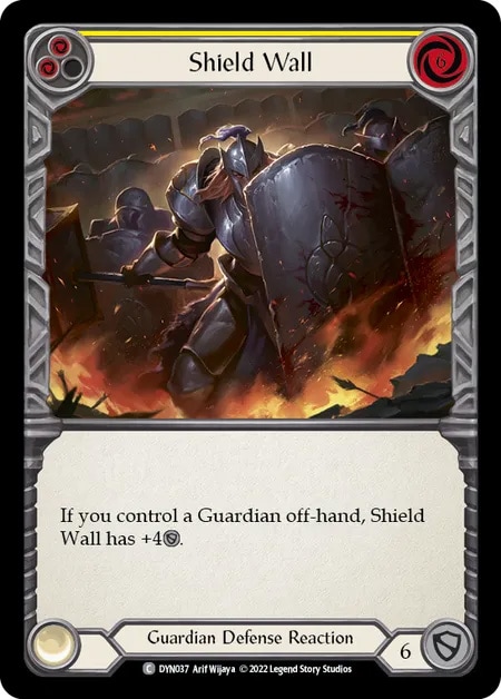 【EN】《Rainbow Foil》[Guardian] Shield Wall (黄)「C」〔DYN037〕