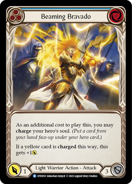 【EN】《Rainbow Foil》[Light Warrior] Beaming Bravado (青)「R」〔DTD059〕