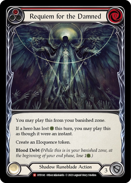 【EN】《Rainbow Foil》[Shadow Runeblade] Requiem for the Damned 「M」〔DTD141〕
