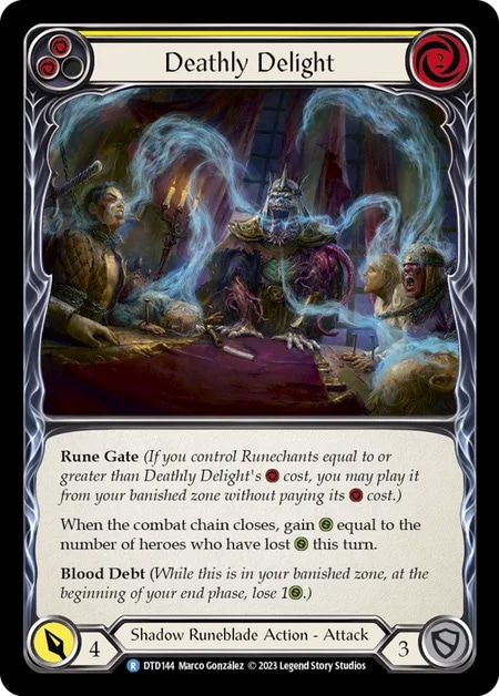 【EN】[Shadow Runeblade] Deathly Delight (黄)「R」〔DTD144〕