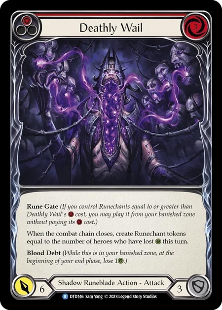 【EN】[Shadow Runeblade] Deathly Wail (赤)「R」〔DTD146〕