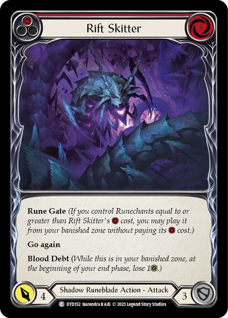 【EN】《Rainbow Foil》[Shadow Runeblade] Rift Skitter (赤)「C」〔DTD152〕