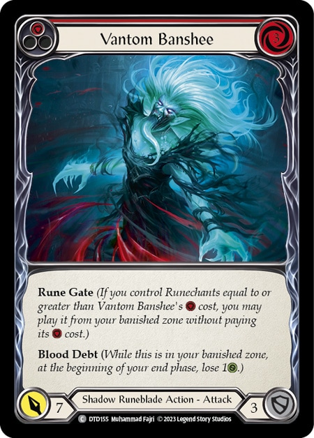 【EN】《Rainbow Foil》[Shadow Runeblade] Vantom Banshee (赤)「C」〔DTD155〕