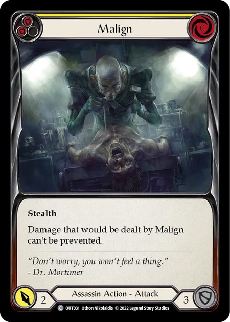 【EN】《Rainbow Foil》[Assassin] Malign (黄)「C」〔OUT031〕