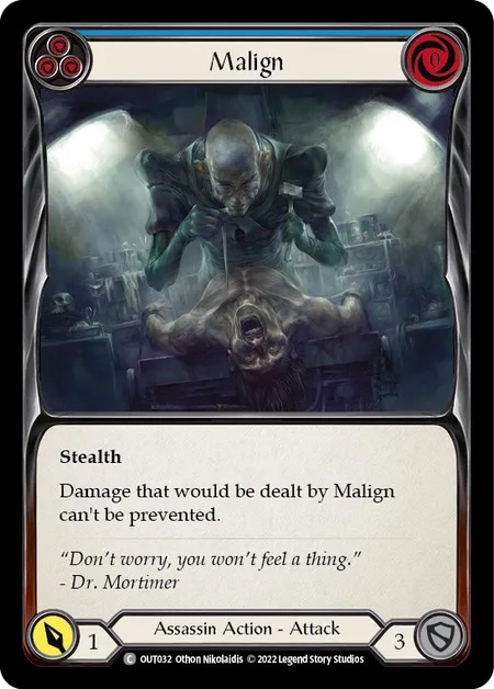 【EN】《Rainbow Foil》[Assassin] Malign (青)「C」〔OUT032〕
