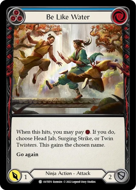 【EN】《Rainbow Foil》[Ninja] Be Like Water (青)「C」〔OUT070〕