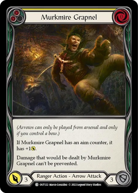 【EN】《Rainbow Foil》[Ranger] Murkmire Grapnel (黄)「C」〔OUT122〕