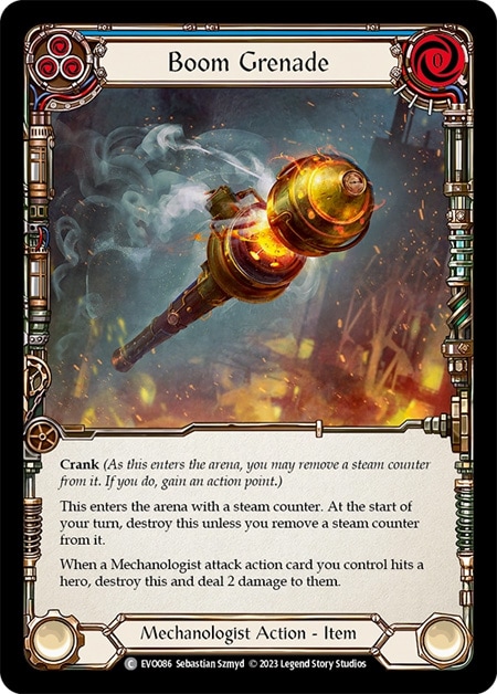 【EN】《Rainbow Foil》[Mechanologist] Boom Grenade (青)「C」〔EVO086〕
