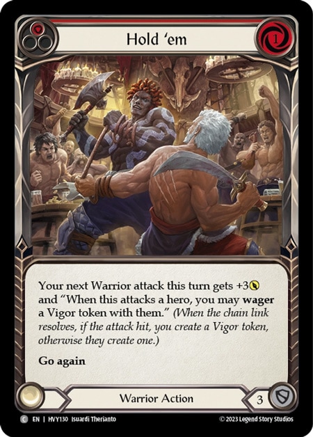 EN】《Rainbow Foil》[Warrior] Hold 'em/束縛の死闘 (赤)「C