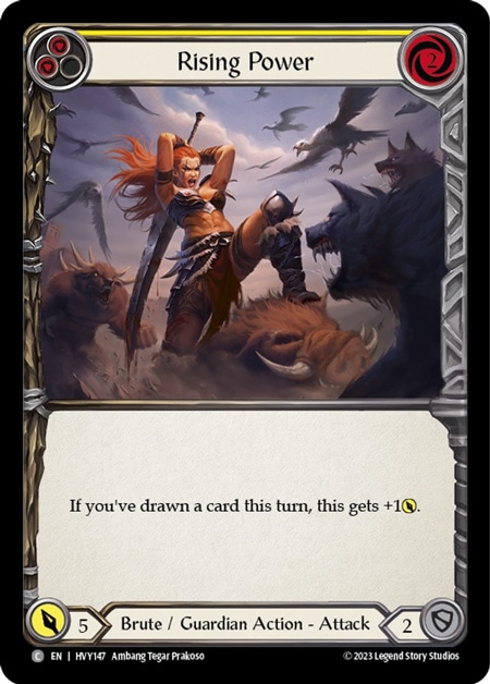 【EN】《Rainbow Foil》[Brute / Guardian] Rising Power/パワー上昇 (黄)「C」〔HVY147〕