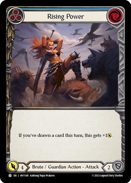 【EN】《Rainbow Foil》[Brute / Guardian] Rising Power/パワー上昇 (青)「C」〔HVY148〕