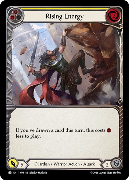 【EN】《Rainbow Foil》[Guardian / Warrior] Rising Energy/エネルギー上昇 (黄)「C」〔HVY184〕