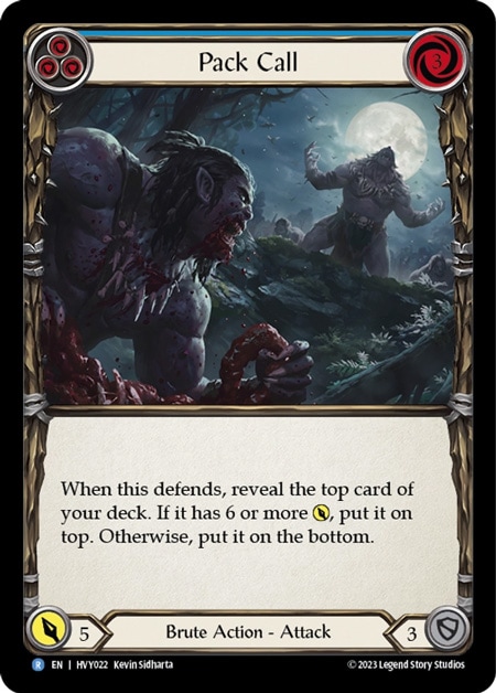 EN】《Rainbow Foil》[Brute] Pack Call/群れの招集 (青)「R」〔HVY022