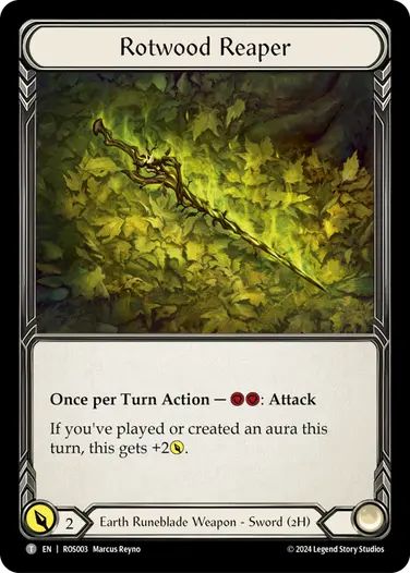 【EN】《Cold Foil》[Earth Runeblade] Rotwood Reaper/朽ちた森の命刈り (武器)「T」〔ROS003〕