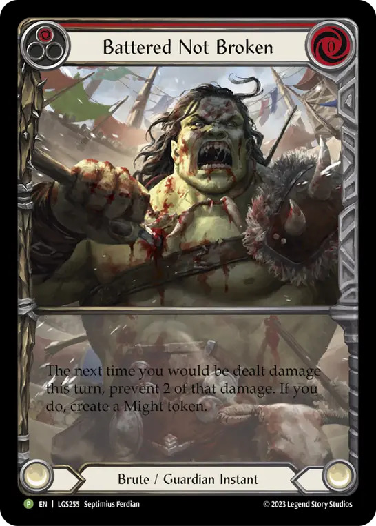 【EN】《Rainbow Foil》[Brute/Guardian] Battered not Broken/堅忍不抜 (赤)「P」〔LGS255〕