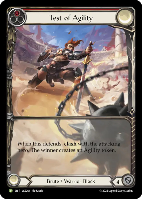 【EN】《Rainbow Foil》[Brute/Warrior] Test of Agility/敏捷性の試練 (赤)「P」〔LGS261〕