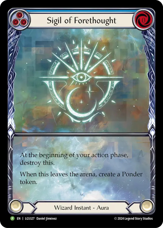 【EN】《Rainbow Foil》[Wizard] Sigil of Forethought/予見の印 (青)「P」〔LGS327〕