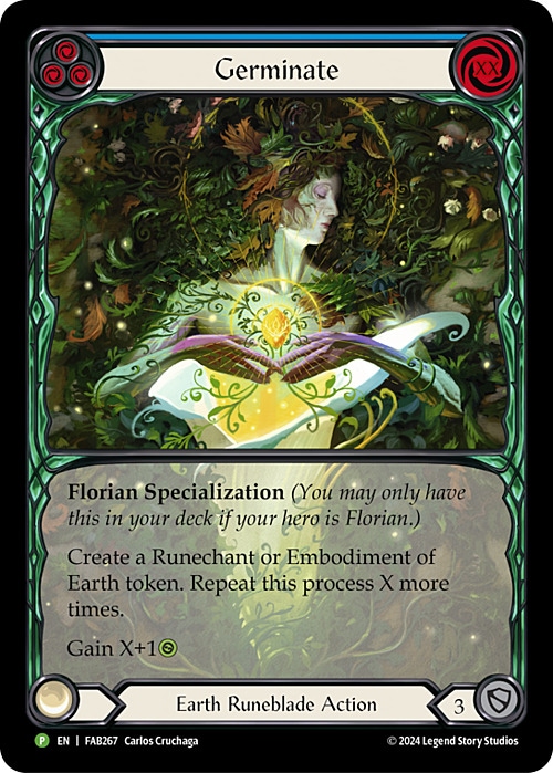 【EN】《Rainbow Foil》[Earth Runeblade] Germinate/発芽 (青)「P」〔FAB267〕