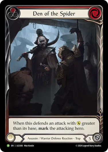 【EN】《Rainbow Foil》[Assassin / Warrior] Den of the Spider/蜘蛛の巣窟 (赤)「P」〔LGS383〕
