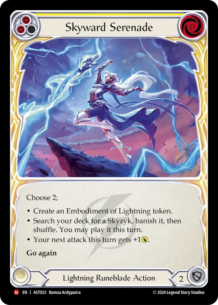 【EN】《Rainbow Foil》[Lightning Runeblade] Skyward Serenade/天空のセレナーデ (黄)「M」〔AST023〕