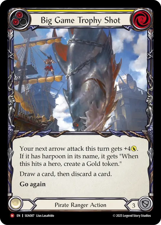 【EN】《Rainbow Foil》[Pirate Ranger] Big Game Trophy Shot/大物獲りの一撃 (黄)「M」〔SEA087〕