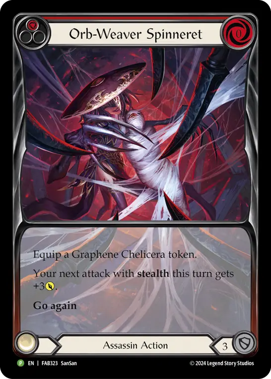 【EN】《Rainbow Foil》[Assassin] Orb-weaver Spinneret/円環の糸巻き (赤)「P」〔FAB323〕