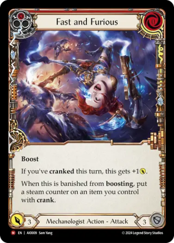 【EN】《Rainbow Foil》[Mechanologist] Fast and Furious/ワイルドなスピード (赤)「M」〔AIO009〕