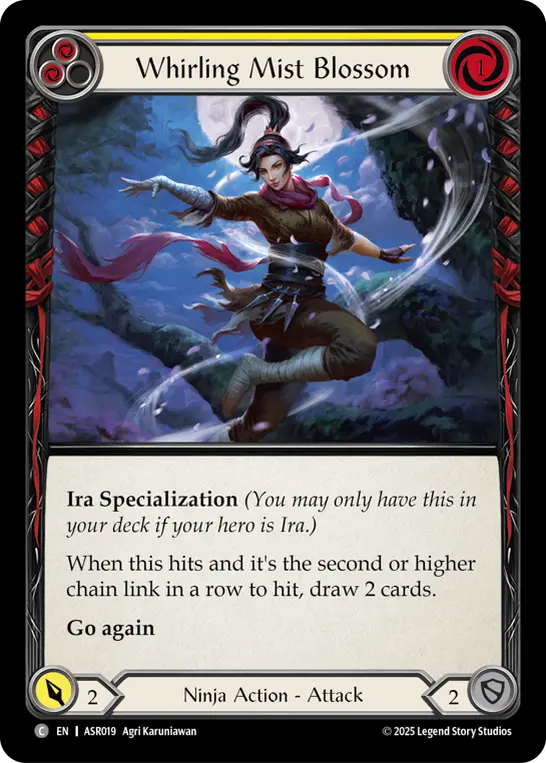 【EN】[Ninja] Whirling Mist Blossom/疾風の霧花 (黄)「C」〔ASR019〕