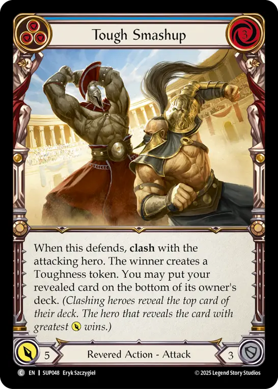 EN】《Rainbow Foil》[Revered] Tough Smashup/力比べ (青)「C