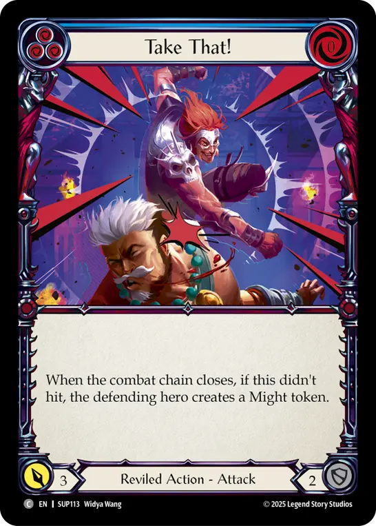 【EN】《Rainbow Foil》[Reviled] Take That!/喰らいな！ (青)「C」〔SUP113〕