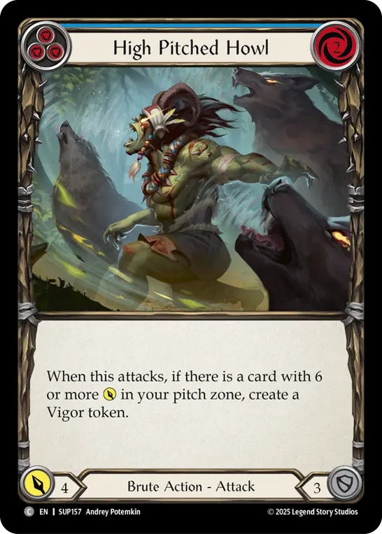 【EN】《Rainbow Foil》[Brute] High Pitched Howl/甲高い遠吠え (青)「C」〔SUP157〕