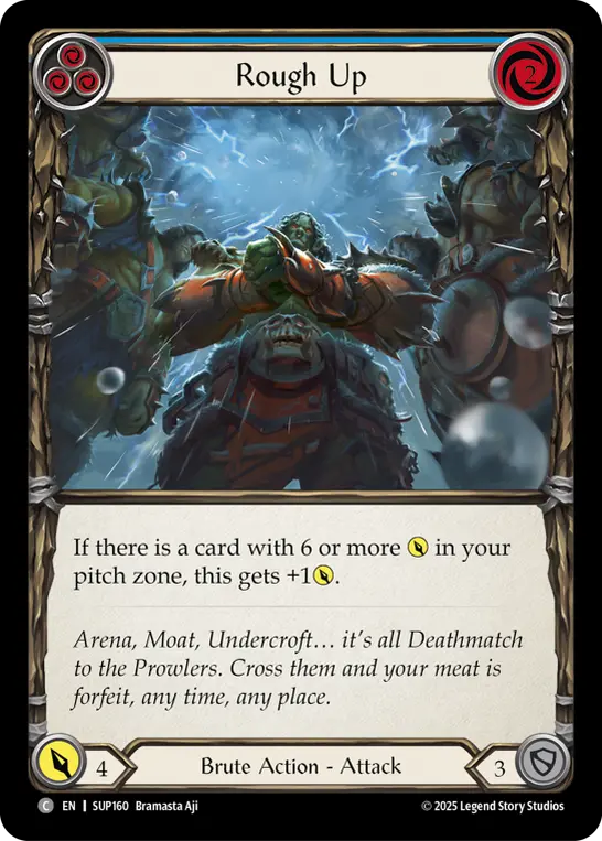 【EN】《Rainbow Foil》[Brute] Rough Up/痛めつけ (青)「C」〔SUP160〕