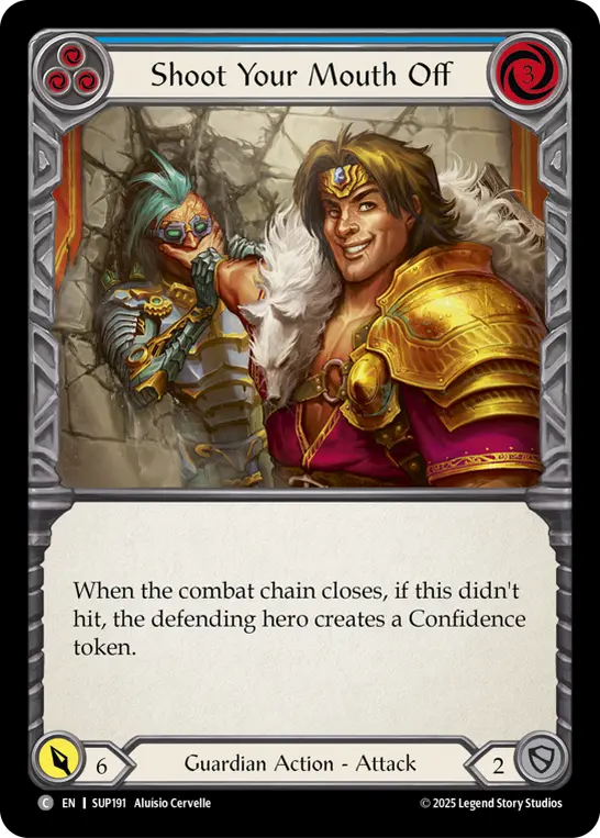 【EN】《Rainbow Foil》[Guardian] Shoot Your Mouth Off/口は災いの元 (青)「C」〔SUP191〕