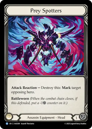 【EN】《Rainbow Foil》[Assassin] Prey Spotters/捕捉する鋭眼 (装備品)「R」〔AAC004〕