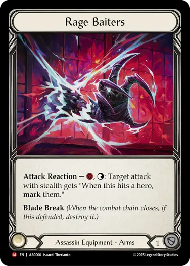 【EN】《Rainbow Foil》[Assassin] Rage Baiters/激怒の誘手 (装備品)「M」〔AAC006〕