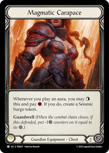 【予約商品】【EN】[Guardian] Magmatic Carapace/マグマの外殻 (装備品)「R」〔PEN017〕