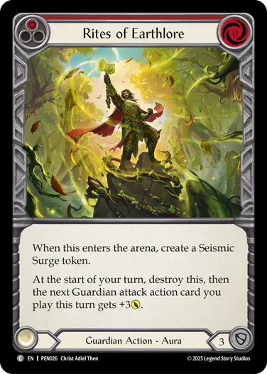 【予約商品】【EN】[Guardian] Rites of Earthlore/地力の儀式 (赤)「C」〔PEN026〕