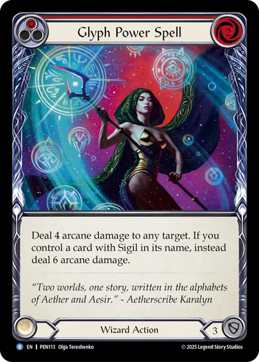 Glyph Power Spell 象形文字の強化呪文 TOP8 RF FaB EN】[Wizard] Glyph Power Spell/象形文字の強化呪文 (赤)「R