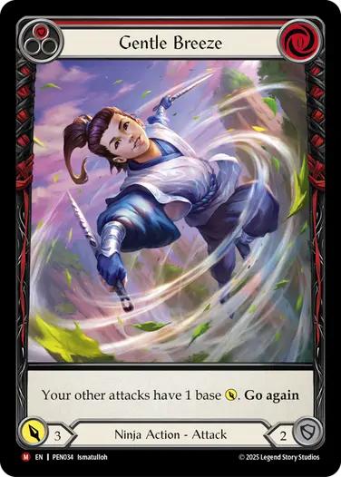 【EN】《Rainbow Foil》[Ninja] Gentle Breeze/軽風 (赤)「M」〔PEN034〕