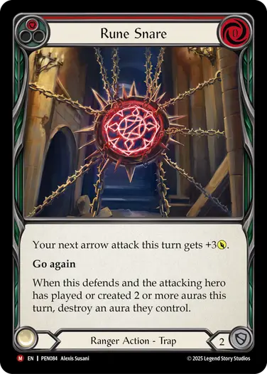 【EN】《Rainbow Foil》[Ranger] Rune Snare/ルーン仕掛け (赤)「M」〔PEN084〕