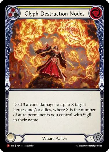 【EN】《Rainbow Foil》[Wizard] Glyph Destruction Nodes/象形文字の破壊群列 (黄)「M」〔PEN111〕