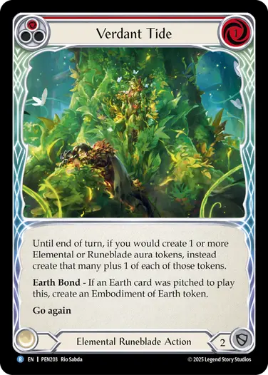 EN】《Rainbow Foil》[Elemental Runeblade] Verdant Tide/新緑の
