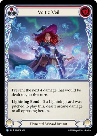 【EN】《Rainbow Foil》[Elemental Wizard ] Voltic Veil/装電幕 (赤)「R」〔PEN204〕
