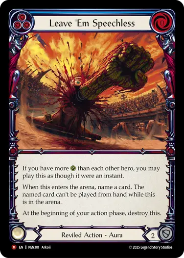 【EN】《Rainbow Foil》[Reviled] Leave 'Em Speechless/声詰まり (青)「M」〔PEN301〕