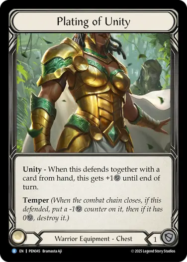 【予約商品】【EN】《Cold Foil》[Warrior] Plating of Unity/団結のプレート (装備品)「R」〔PEN045〕