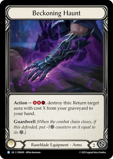 【予約商品】【EN】《Cold Foil》[Runeblade] Beckoning Haunt/亡霊招き (装備品)「R」〔PEN095〕